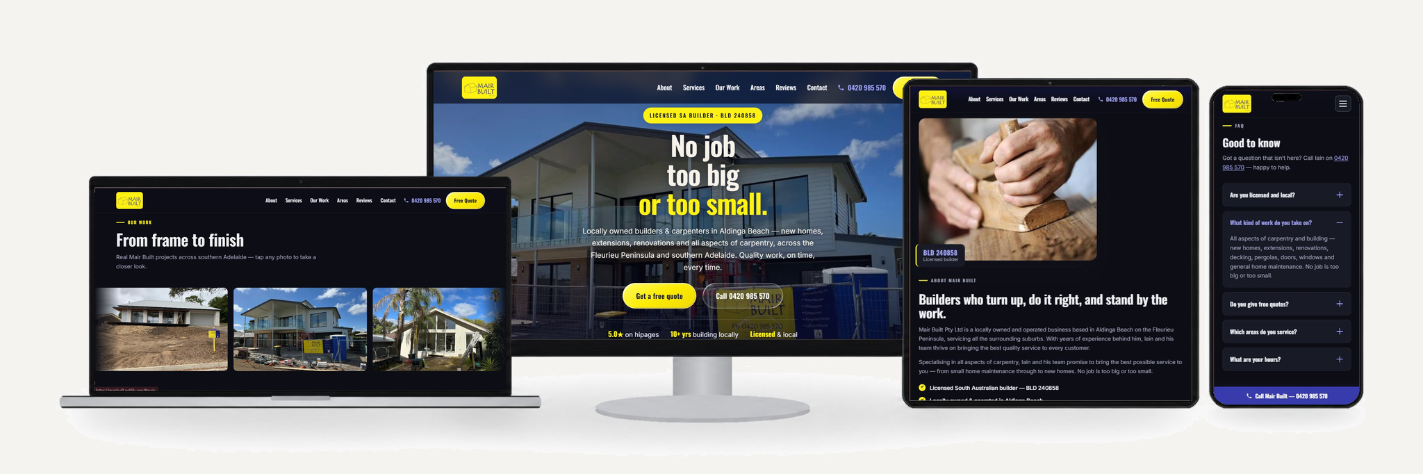 Mair Built website across all devices