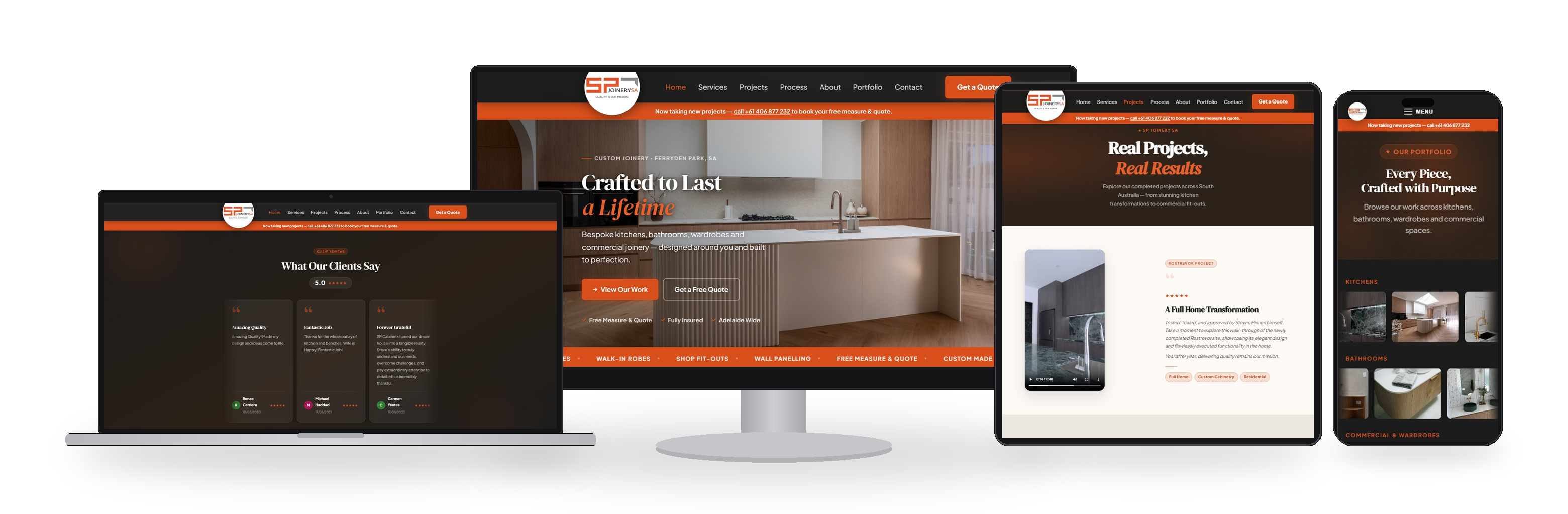 SP Joinery website across all devices