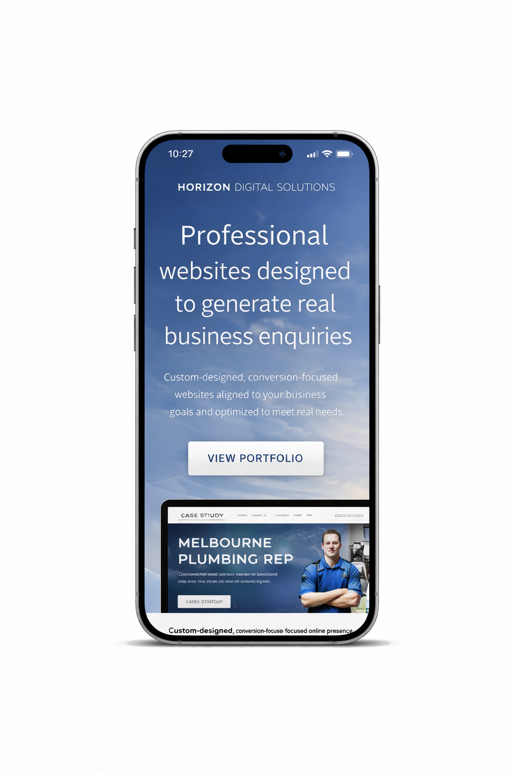 Mobile website mockup
