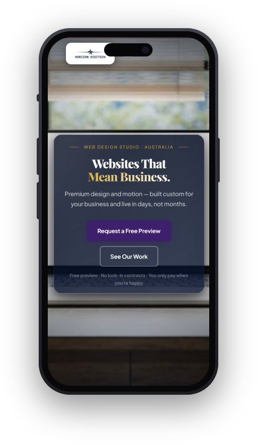 Mobile website mockup